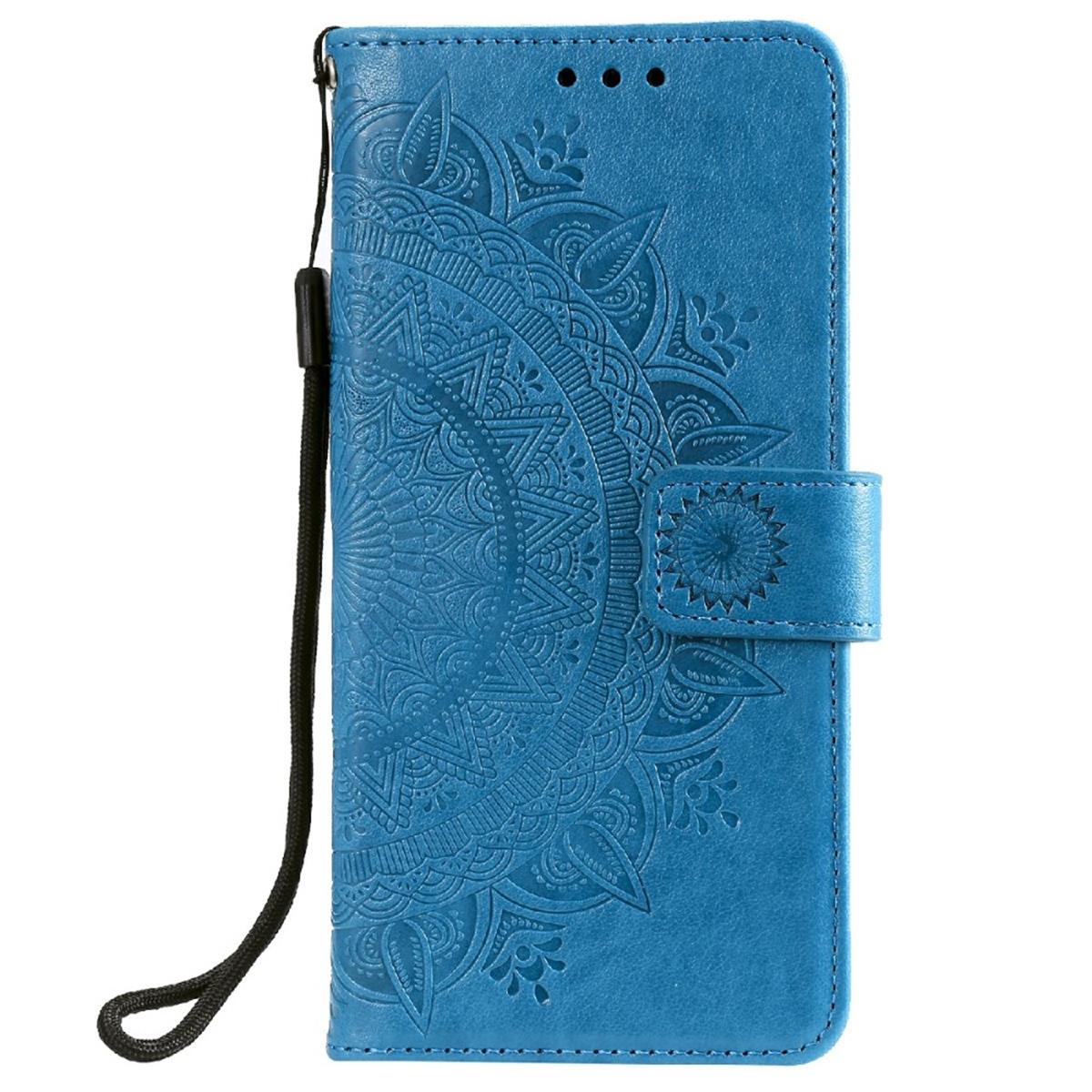 Hülle für Samsung Galaxy A03s Handy Tasche Flip Case Cover Etui Mandala Blau