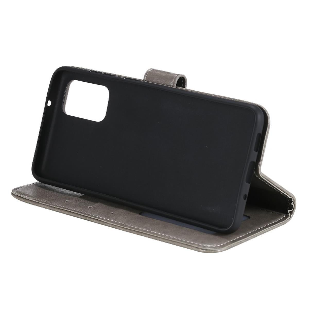 Hülle für Samsung Galaxy A03s Handy Tasche Flip Case Cover Etui Mandala Grau