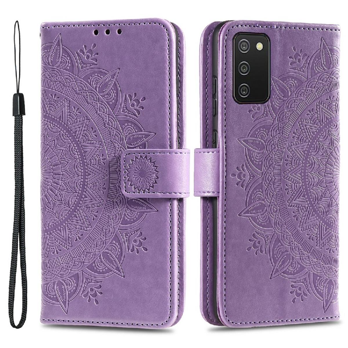 Hülle für Samsung Galaxy A03s Handy Tasche Flip Case Cover Etui Mandala Lila