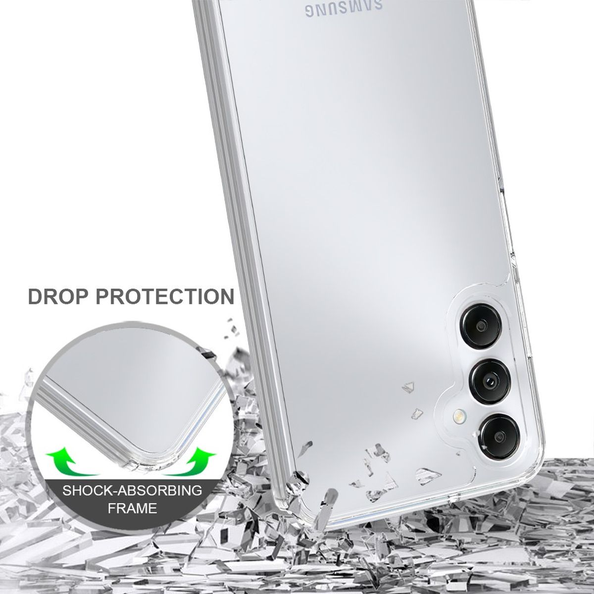 Hülle für Samsung Galaxy A05s 4G Handy Case Hybrid Silikon Bumper Cover Klar