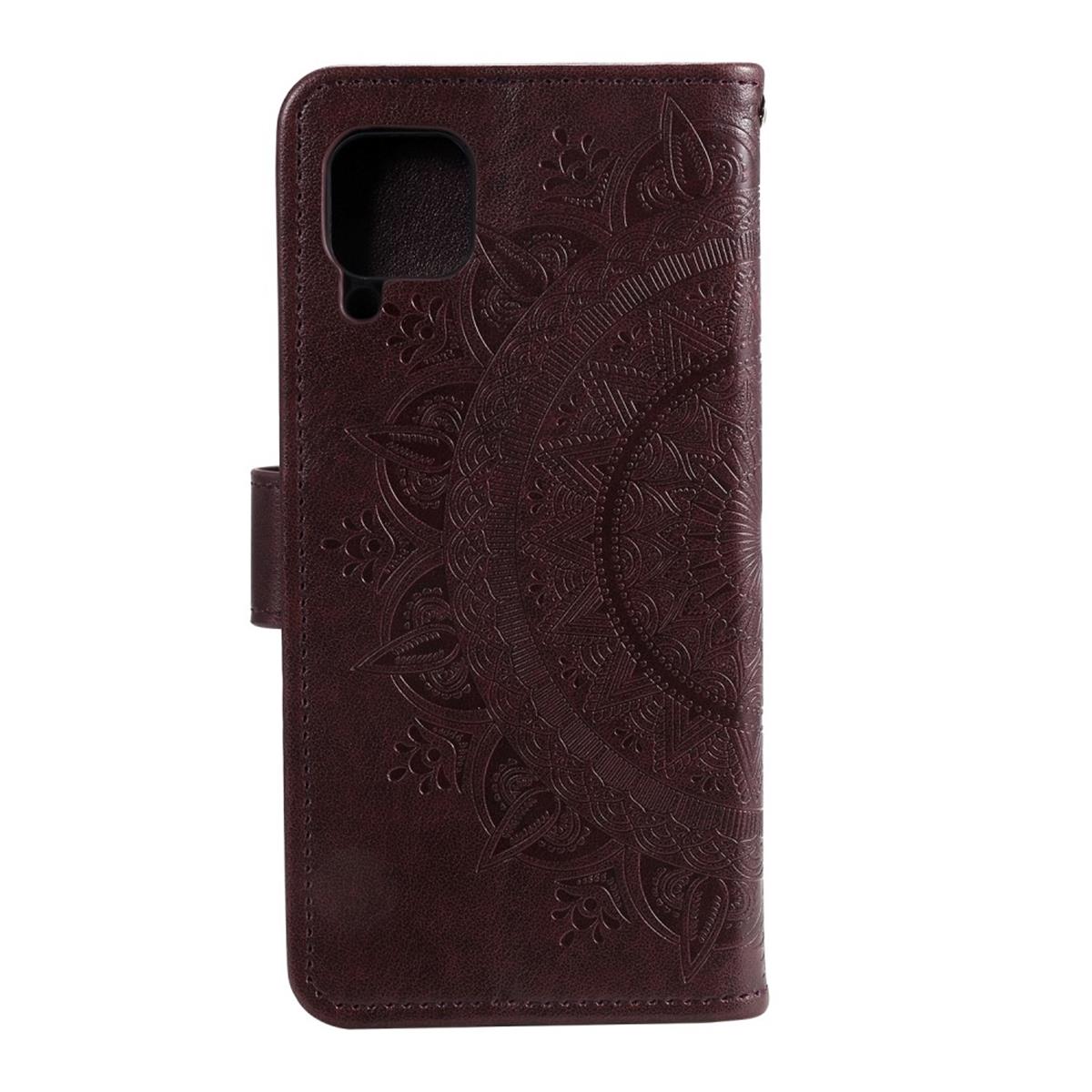 Hülle für Samsung Galaxy A12/M12 Handyhülle Flip Case Cover Tasche Mandala Braun