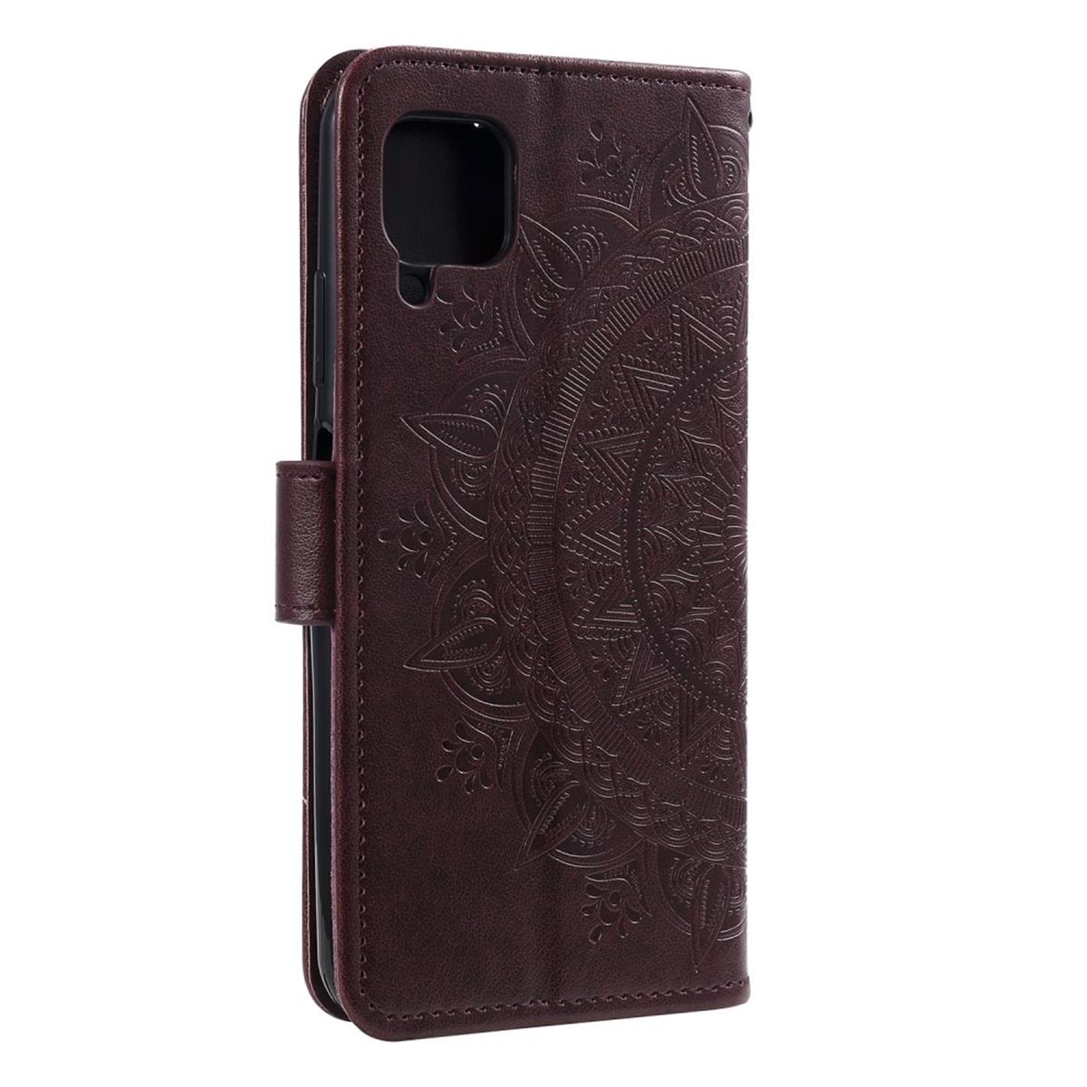 Hülle für Samsung Galaxy A12/M12 Handyhülle Flip Case Cover Tasche Mandala Braun