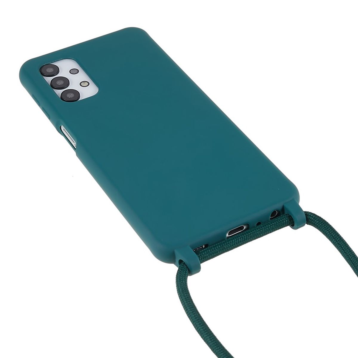 Hülle für Samsung Galaxy A13 4/5G/A04s Handy Silikon Handykette Cover Dunkelgrün