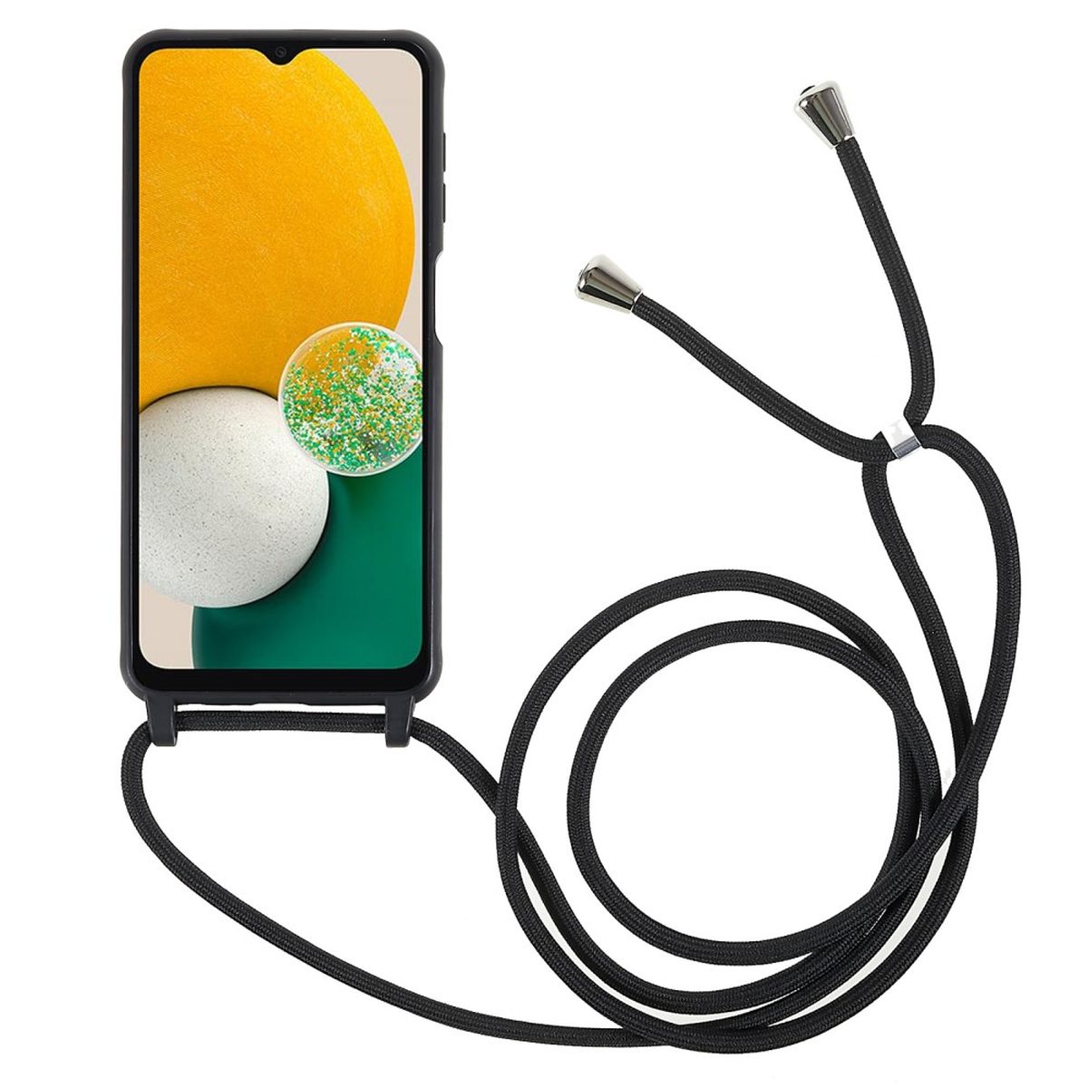 Hülle für Samsung Galaxy A13 4G/5G/A04s Handy Silikon Handykette Schnur Schwarz