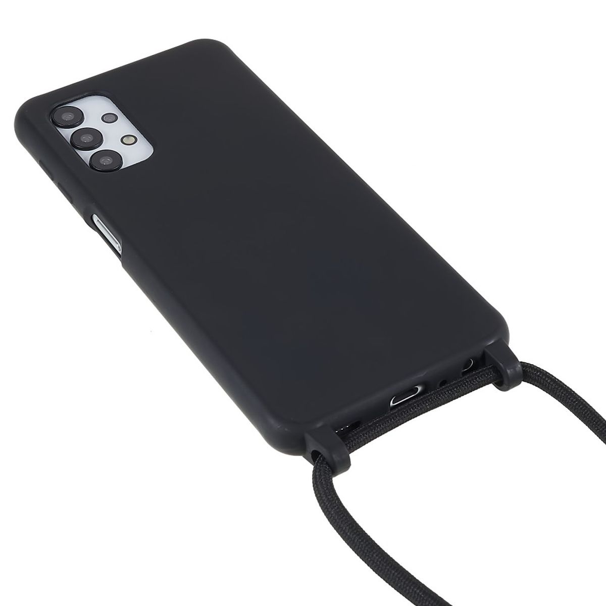 Hülle für Samsung Galaxy A13 4G/5G/A04s Handy Silikon Handykette Schnur Schwarz