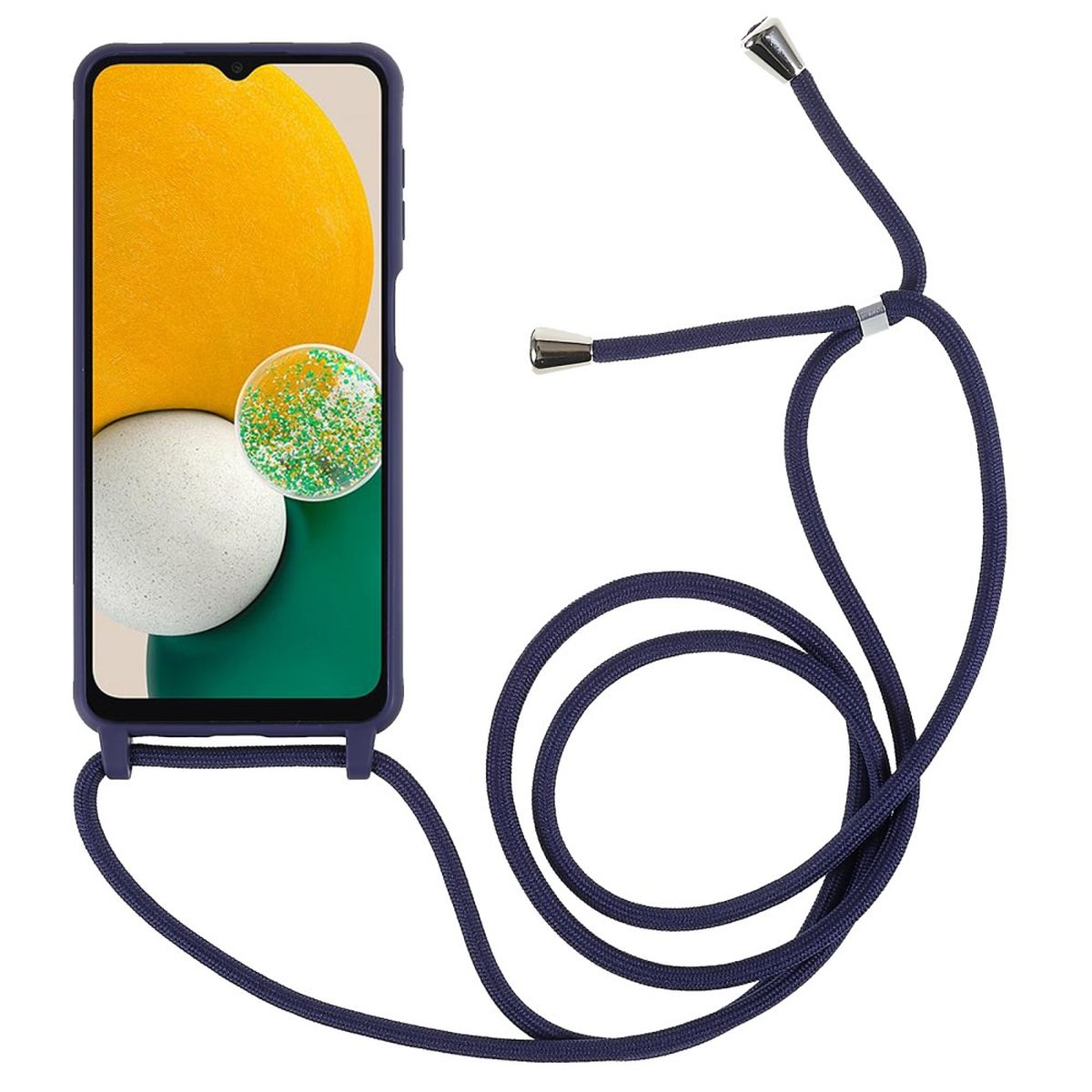 Hülle für Samsung Galaxy A13 4G/5G/A04s Silikon Case Handykette Band Dunkelblau