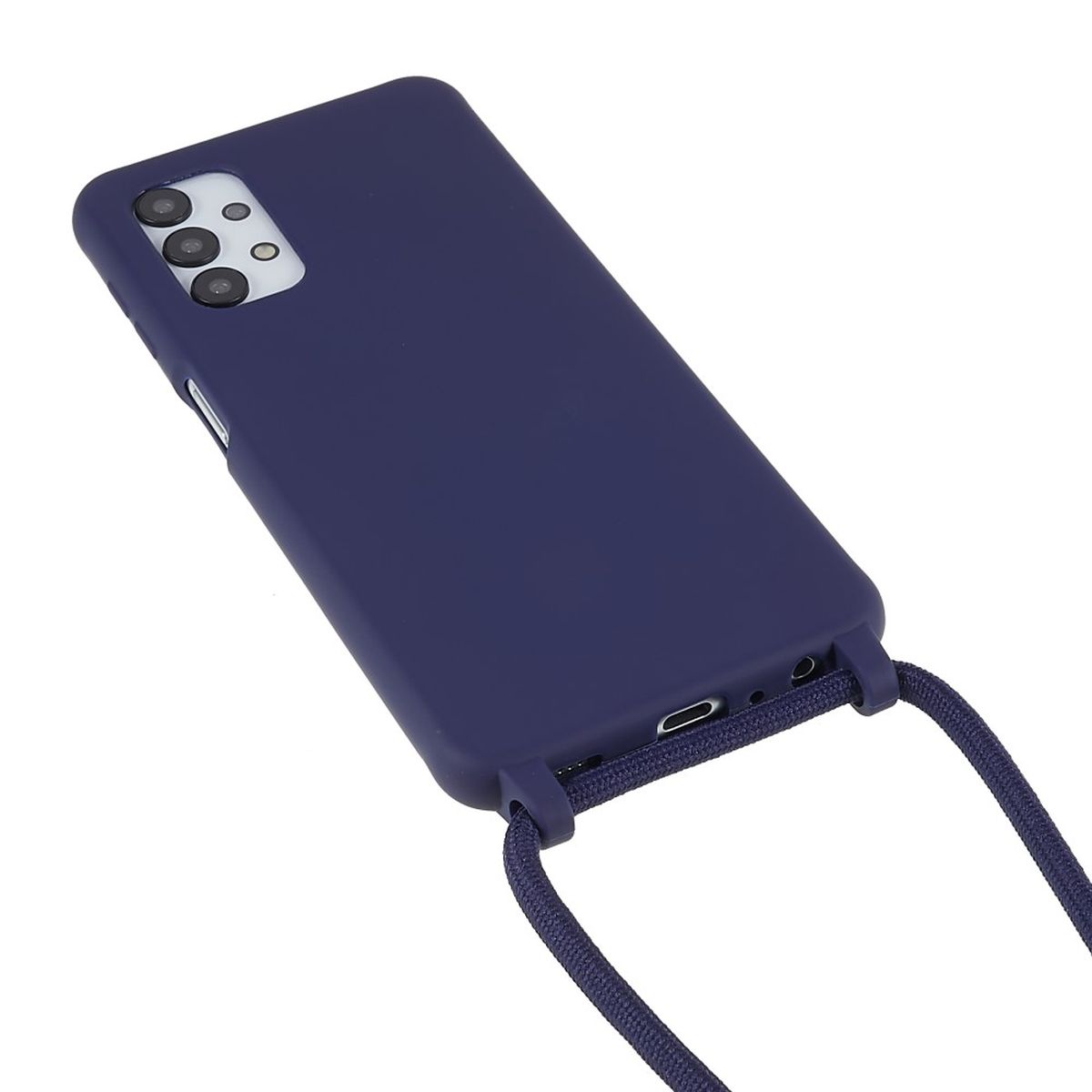 Hülle für Samsung Galaxy A13 4G/5G/A04s Silikon Case Handykette Band Dunkelblau