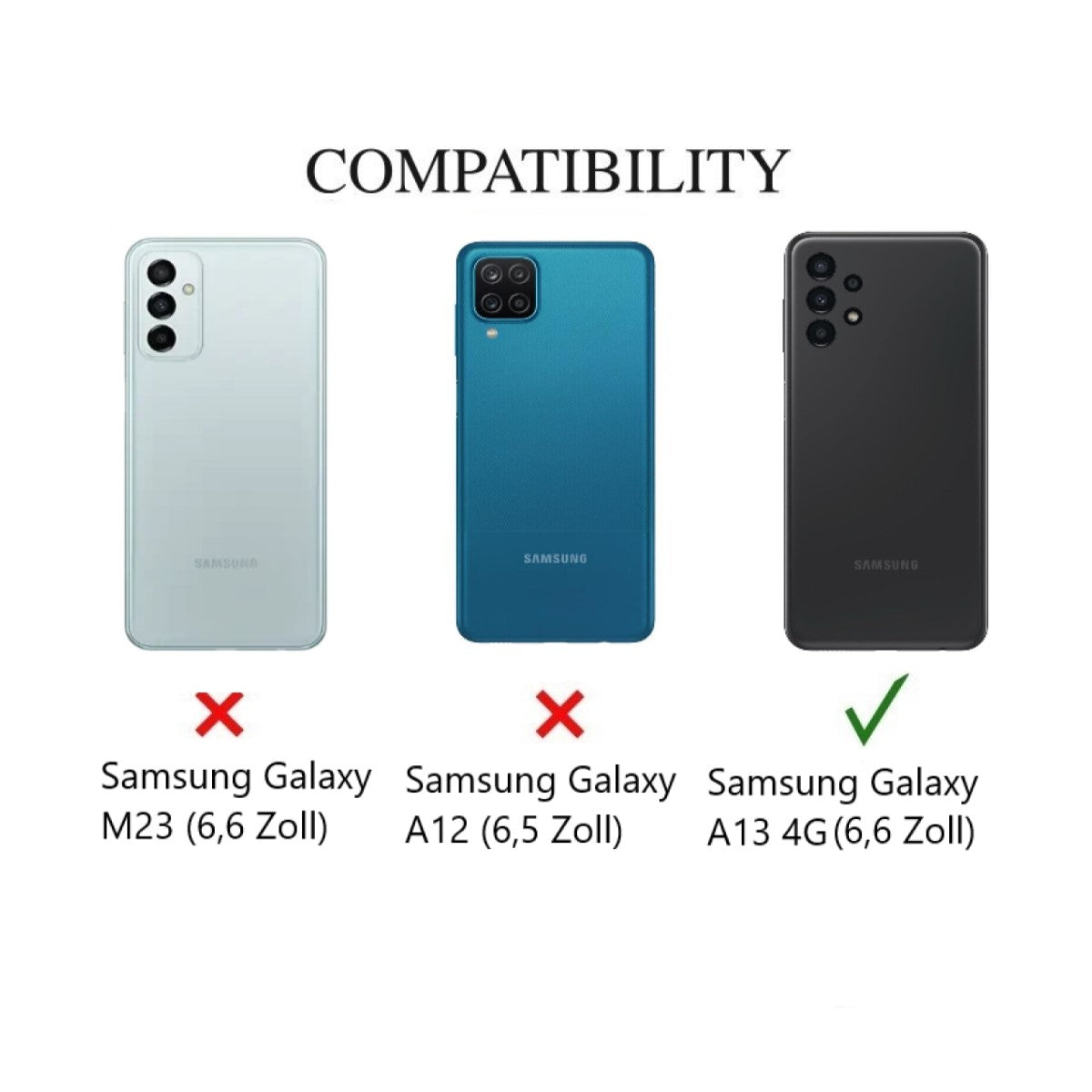 Hülle für Samsung Galaxy A13 4G Handy Silikon Case Cover Bumper Matt Schwarz