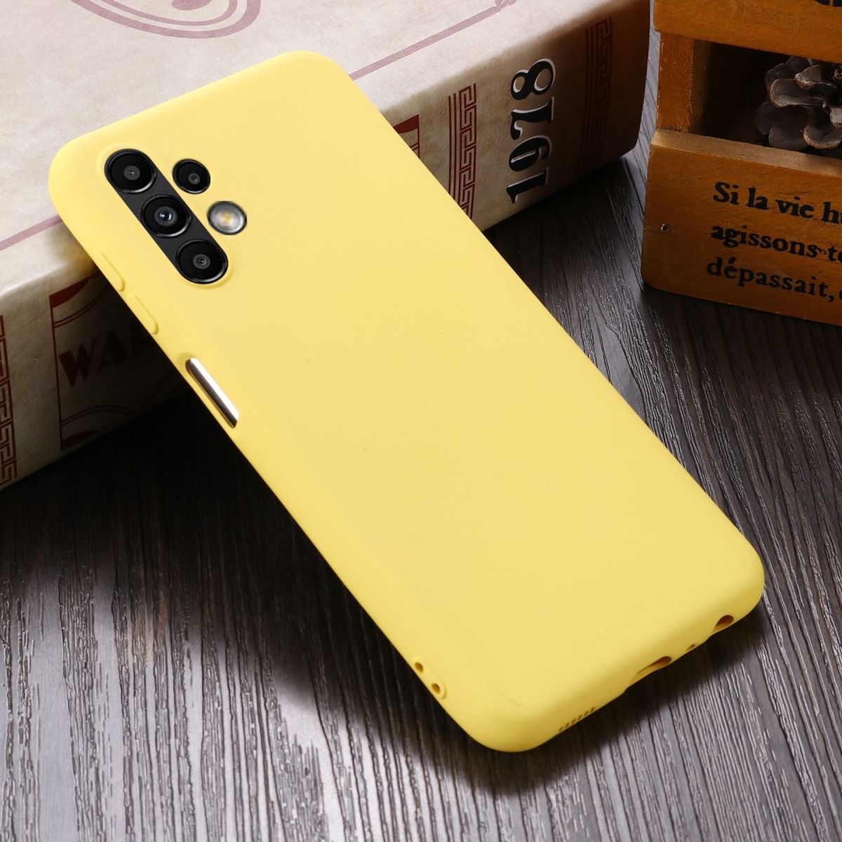 Hülle für Samsung Galaxy A13 4G Handyhülle Silikon Case Cover Bumper Matt Gelb