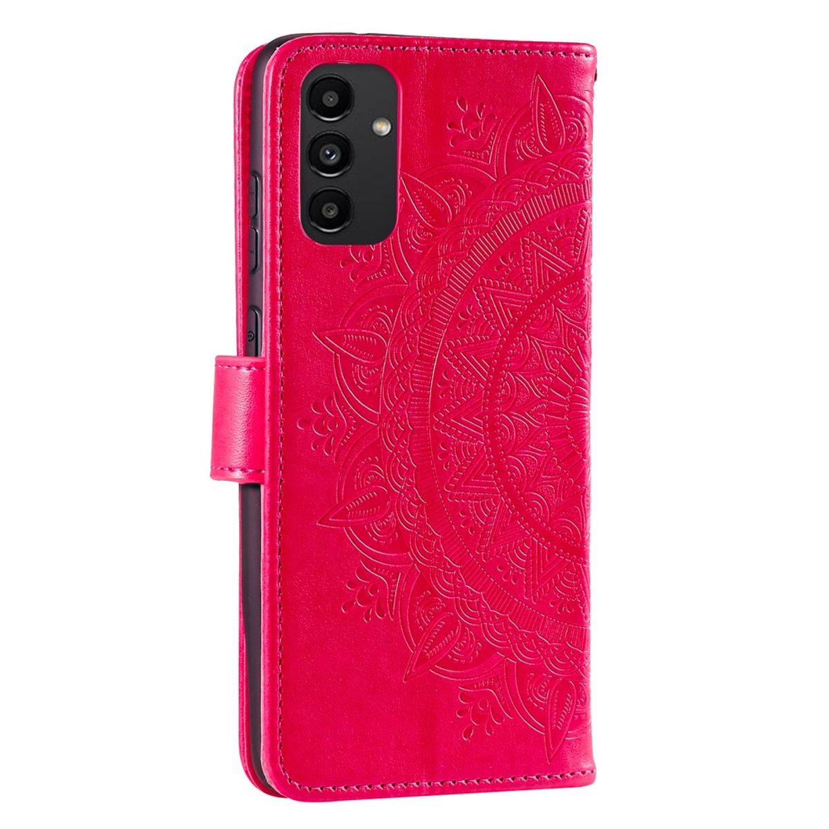 Hülle für Samsung Galaxy A13 5G/A04s Handyhülle Flip Cover Tasche Mandala Pink