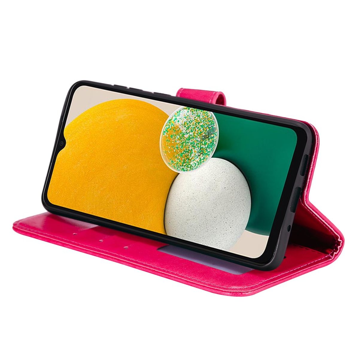 Hülle für Samsung Galaxy A13 5G/A04s Handyhülle Flip Cover Tasche Mandala Pink