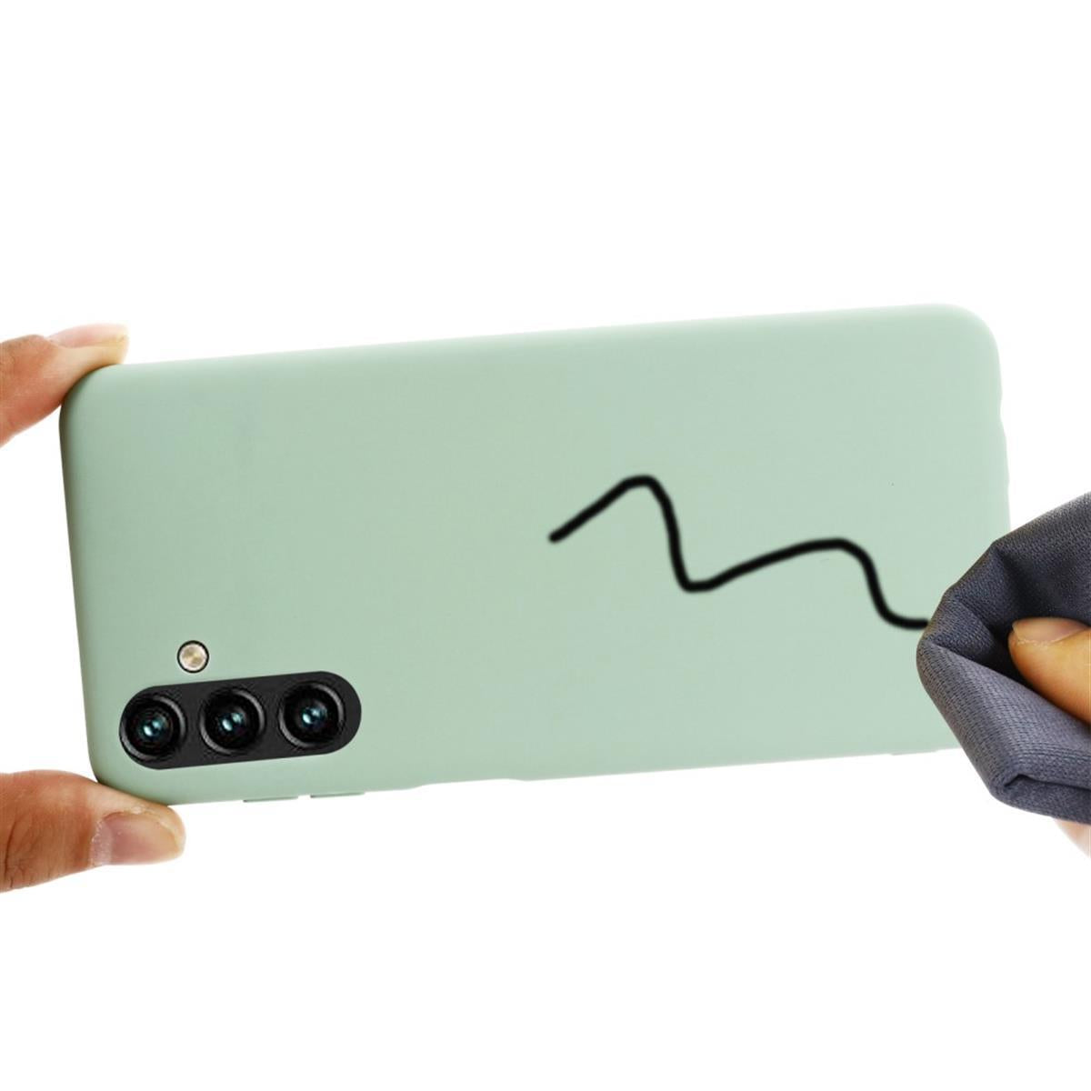 Hülle für Samsung Galaxy A13 5G/A04s Handyhülle Silikon Case Bumper Matt Grün