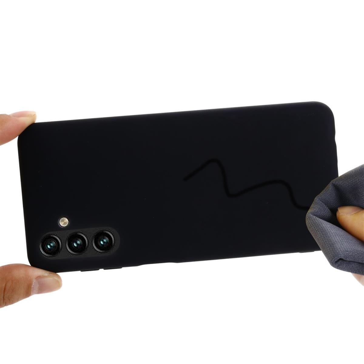 Hülle für Samsung Galaxy A13 5G/A04s Handyhülle Silikon Case Cover Matt Schwarz