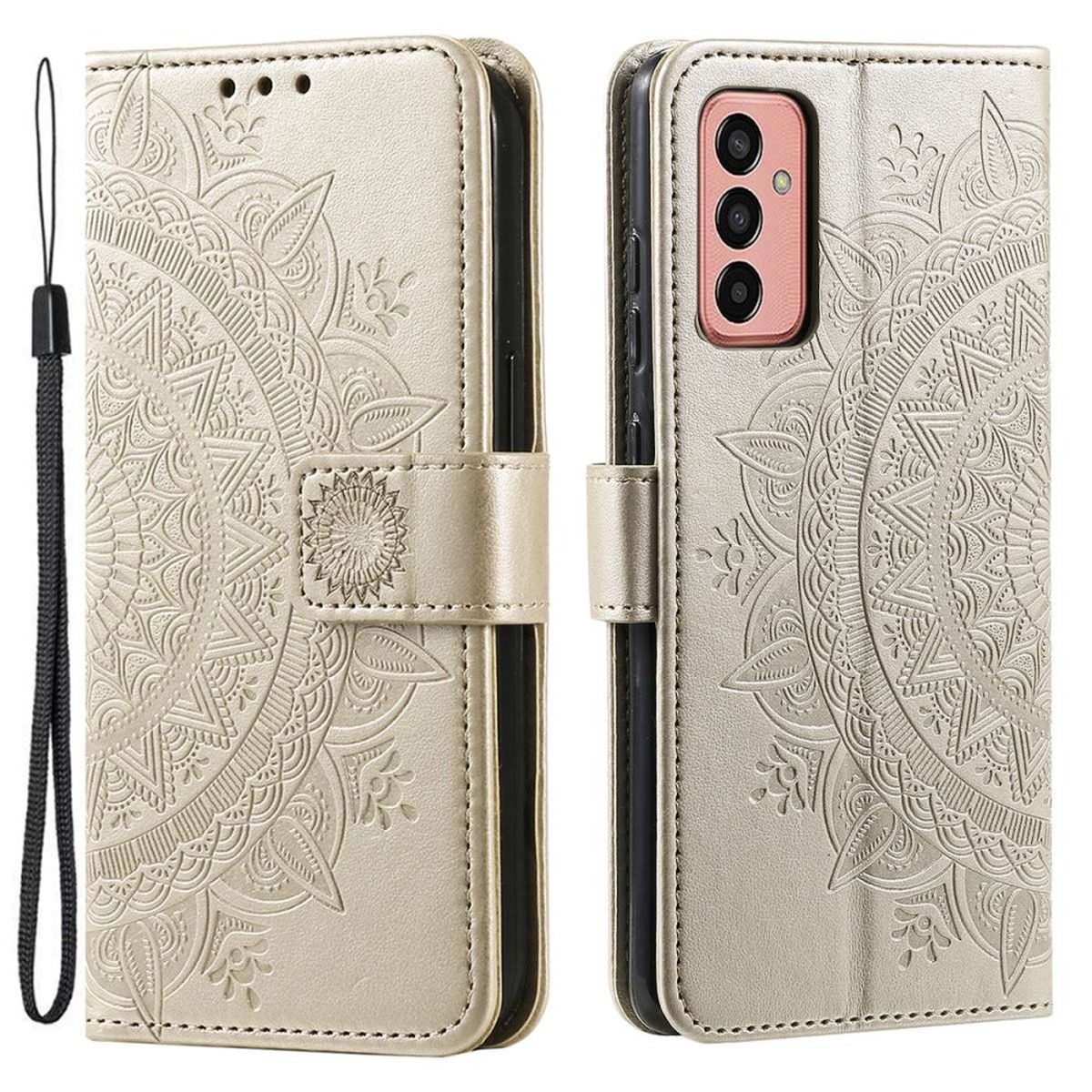 Hülle für Samsung Galaxy A14 4G/5G Handyhülle Flip Case Cover Etui Mandala Gold