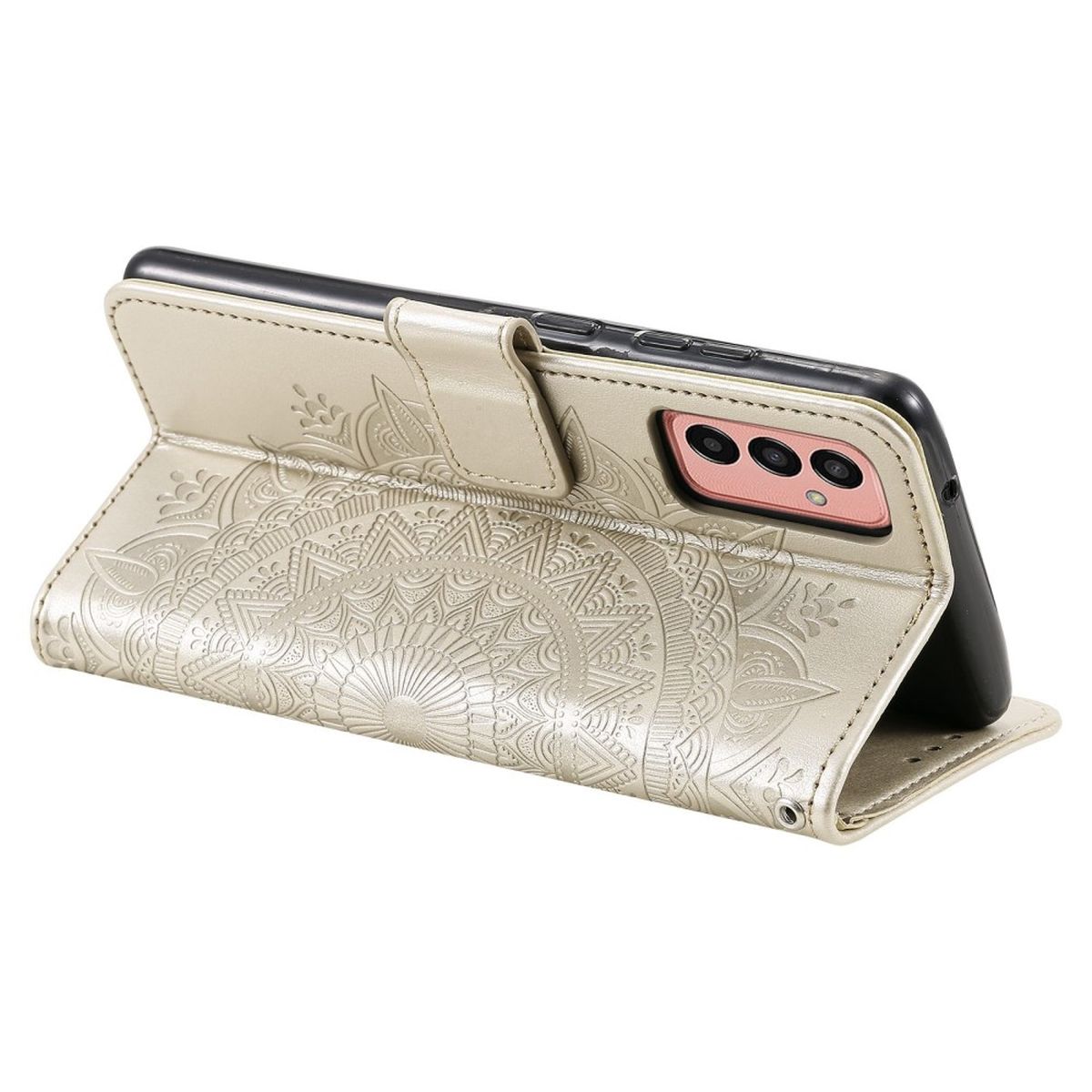 Hülle für Samsung Galaxy A14 4G/5G Handyhülle Flip Case Cover Etui Mandala Gold