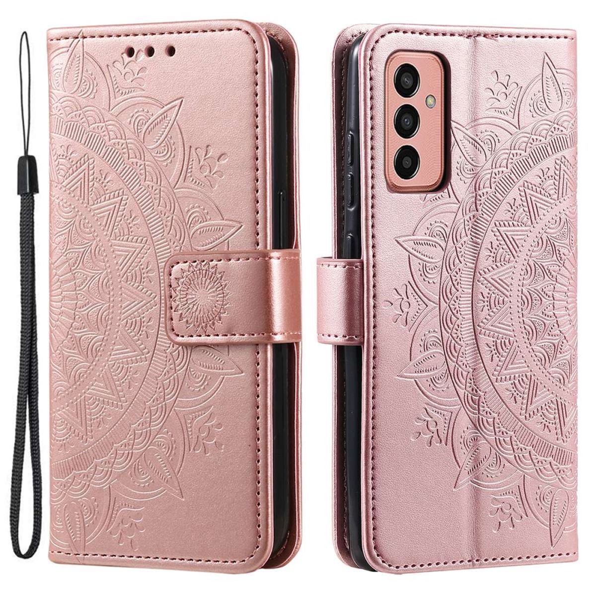 Hülle für Samsung Galaxy A14 4G/5G Handyhülle Flip Case Cover Mandala Rosegold