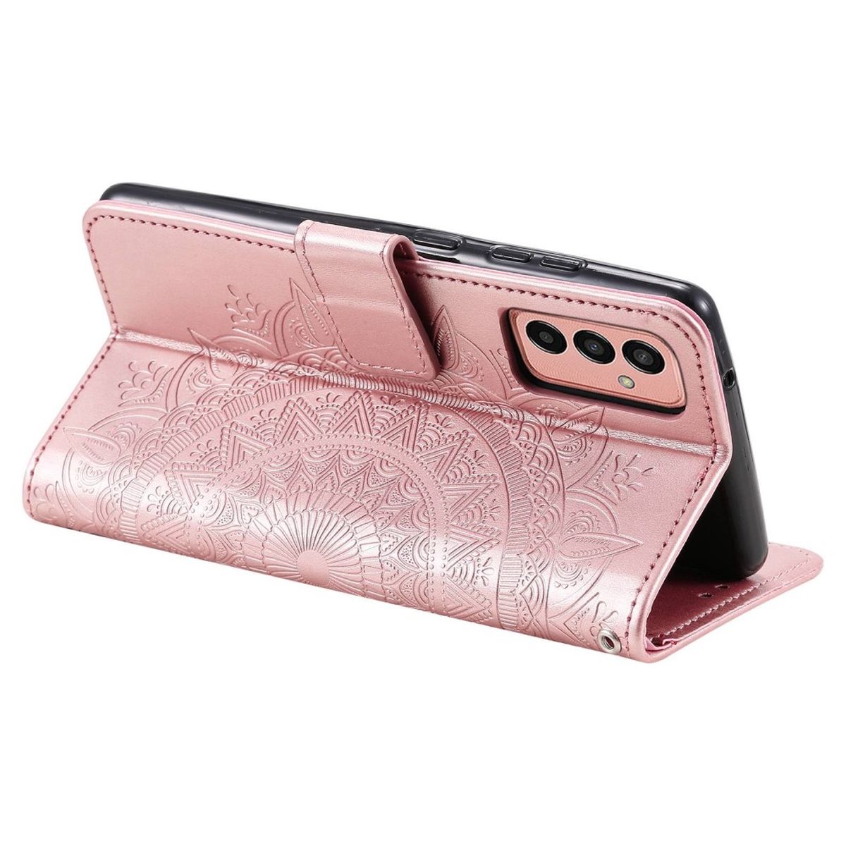 Hülle für Samsung Galaxy A14 4G/5G Handyhülle Flip Case Cover Mandala Rosegold