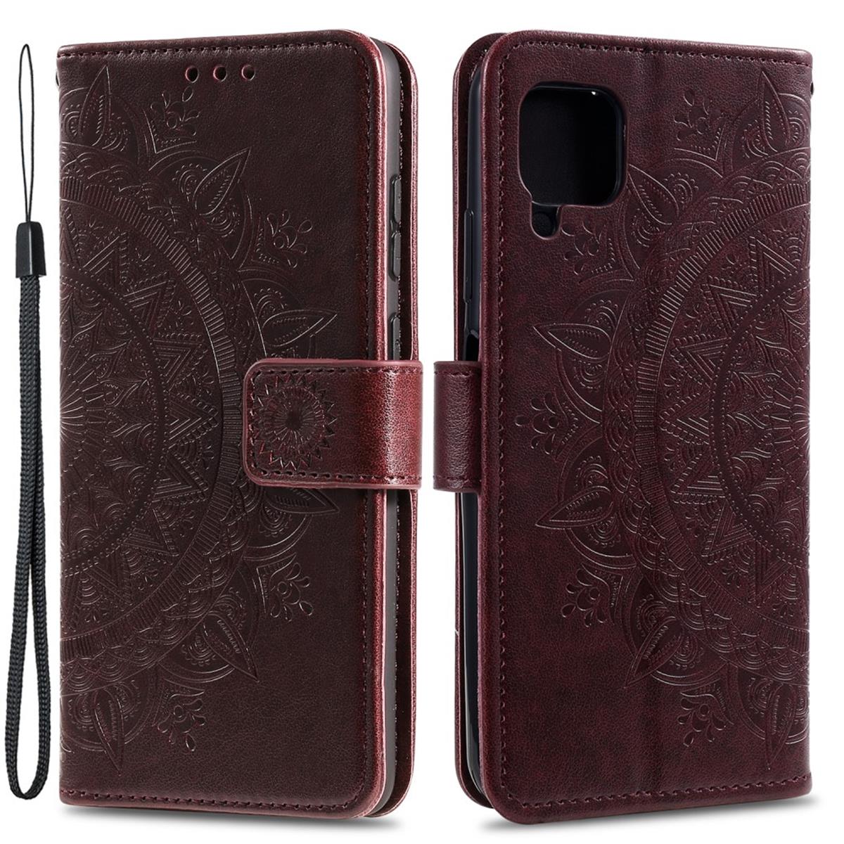Hülle für Samsung Galaxy A22 4G Handyhülle Flip Case Cover Tasche Mandala Braun