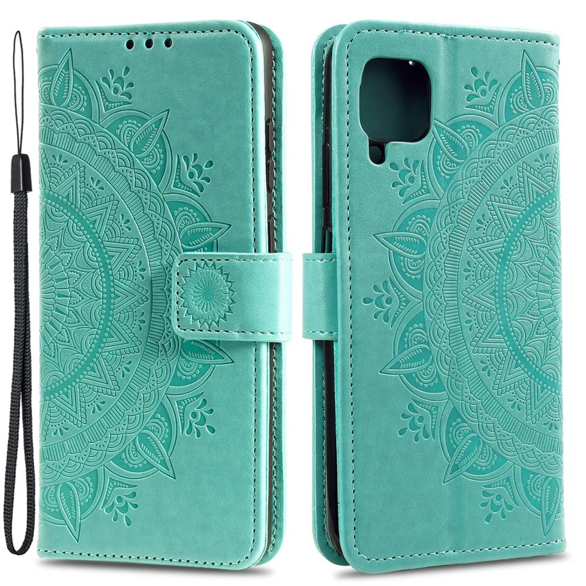 Hülle für Samsung Galaxy A22 4G Handyhülle Flip Case Cover Tasche Mandala Grün