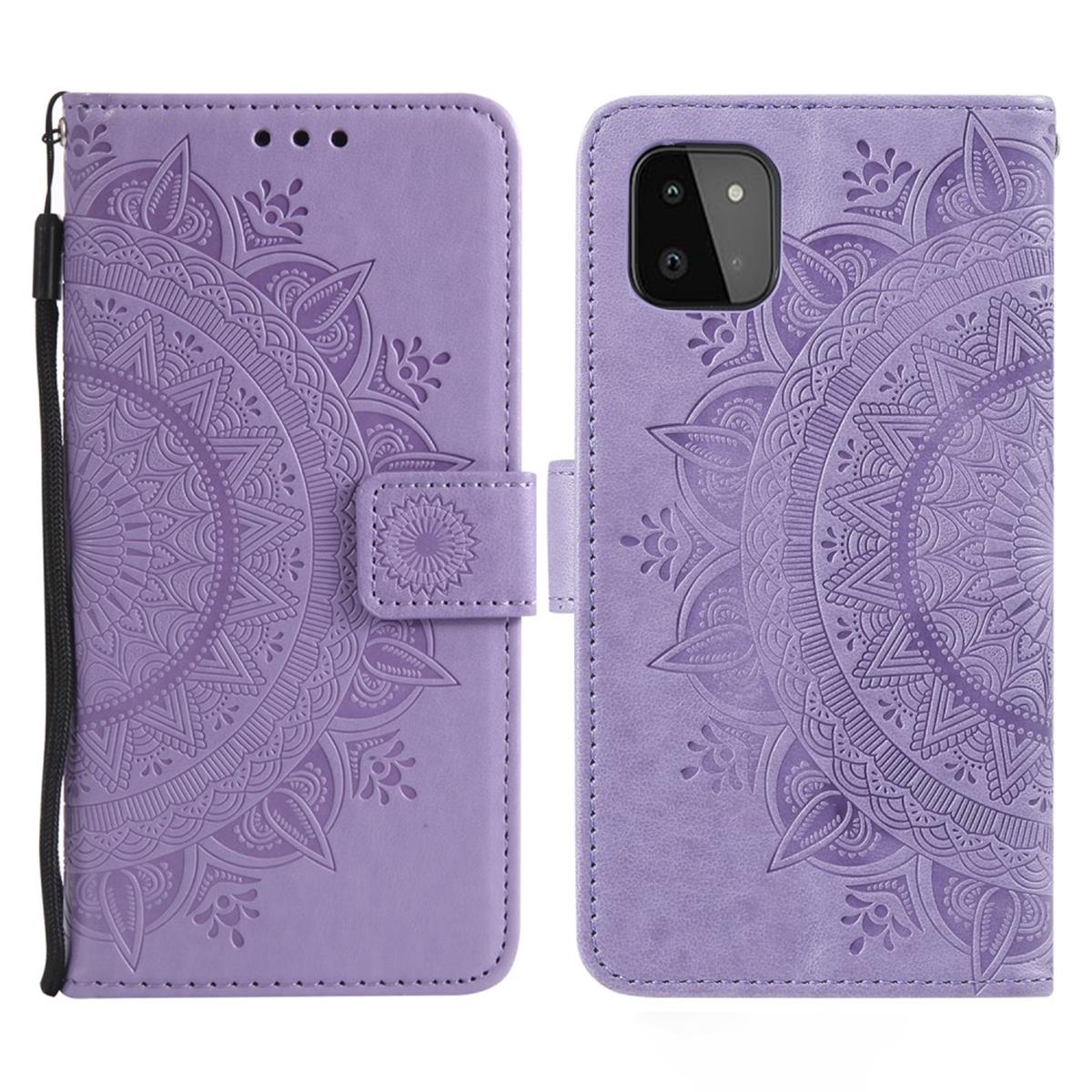 Hülle für Samsung Galaxy A22 5G Handyhülle Flip Case Cover Tasche Mandala Lila