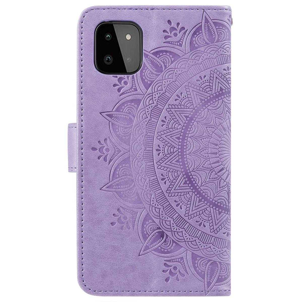 Hülle für Samsung Galaxy A22 5G Handyhülle Flip Case Cover Tasche Mandala Lila