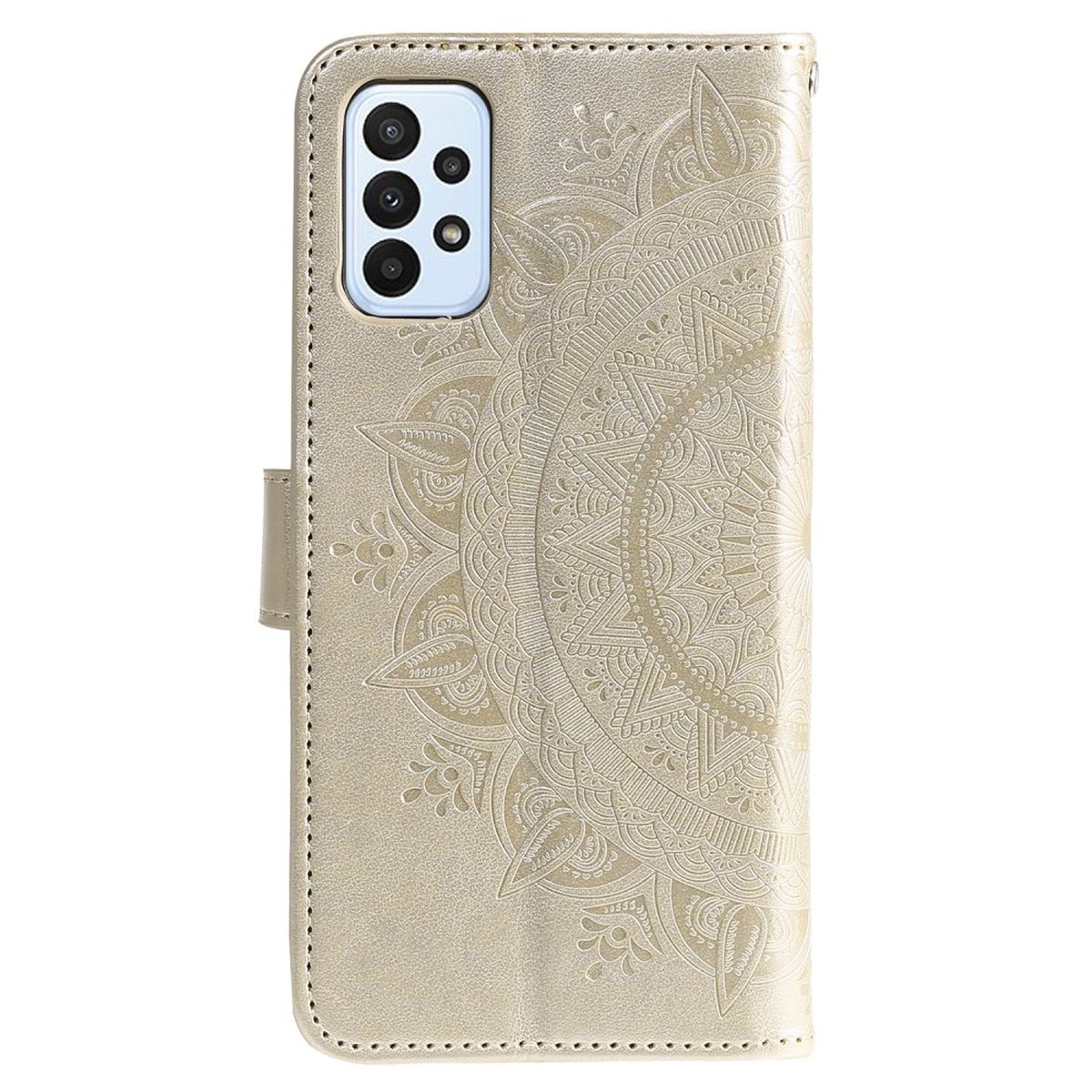 Hülle für Samsung Galaxy A23 Handyhülle Flip Case Cover Schutzhülle Mandala Gold