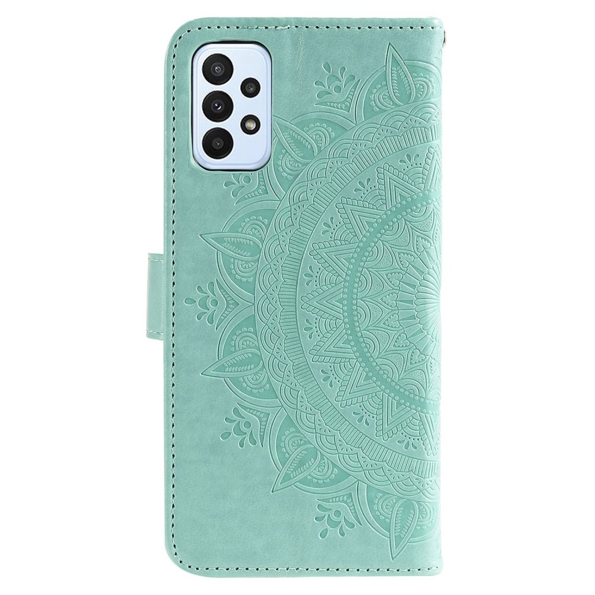 Hülle für Samsung Galaxy A23 Handyhülle Flip Case Cover Schutzhülle Mandala Grün