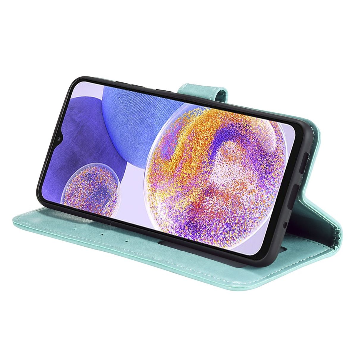Hülle für Samsung Galaxy A23 Handyhülle Flip Case Cover Schutzhülle Mandala Grün