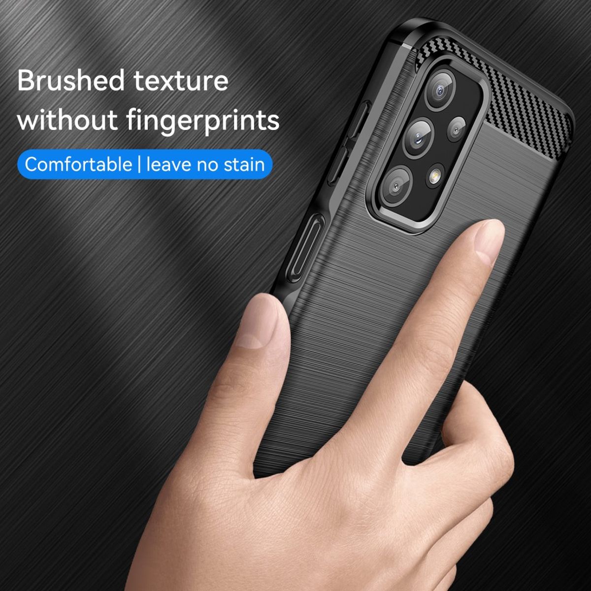 Hülle für Samsung Galaxy A23 Handyhülle Silikon Case Cover Bumper Carbonfarben