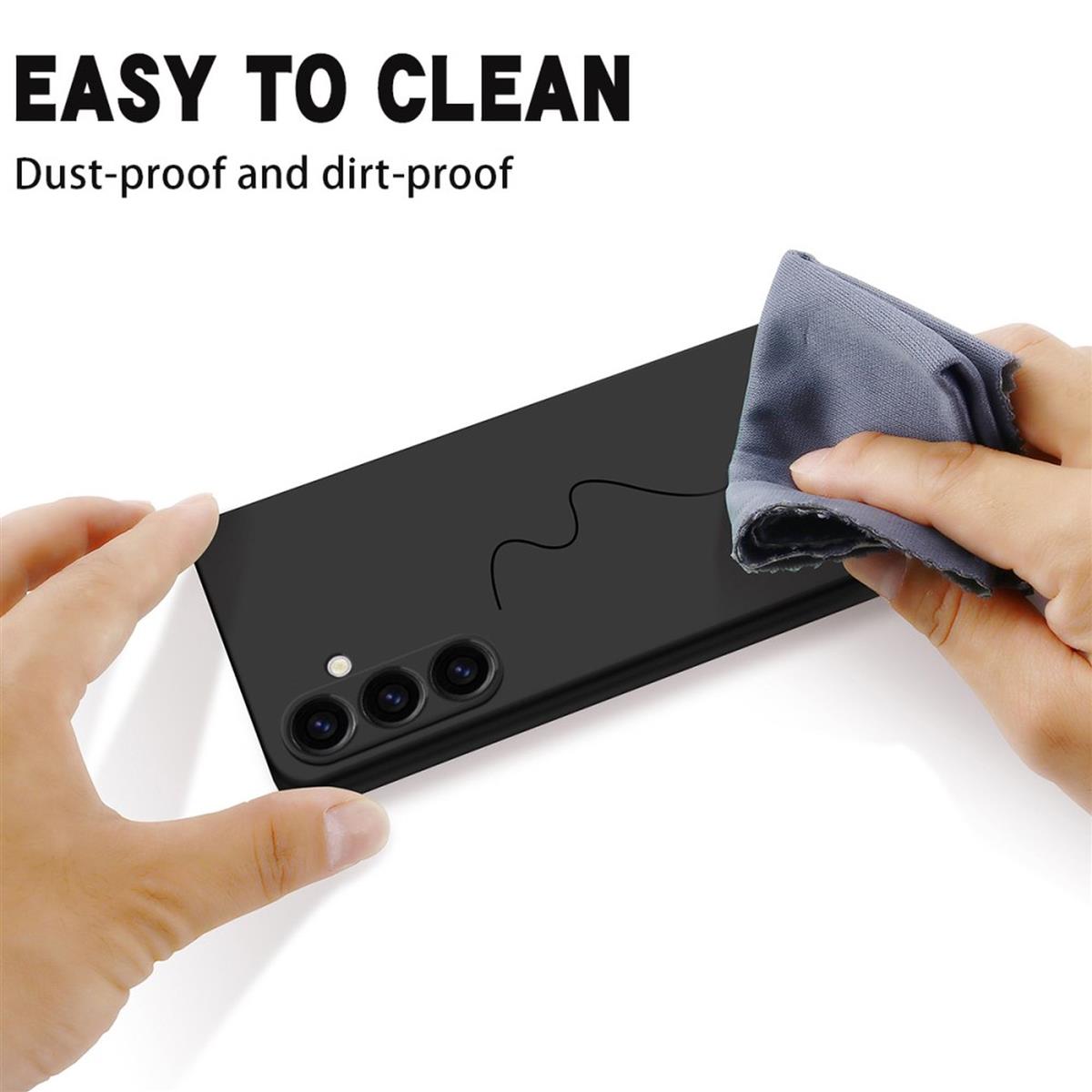 Hülle für Samsung Galaxy A25 5G Handyhülle Silikon Case Cover Matt Schwarz