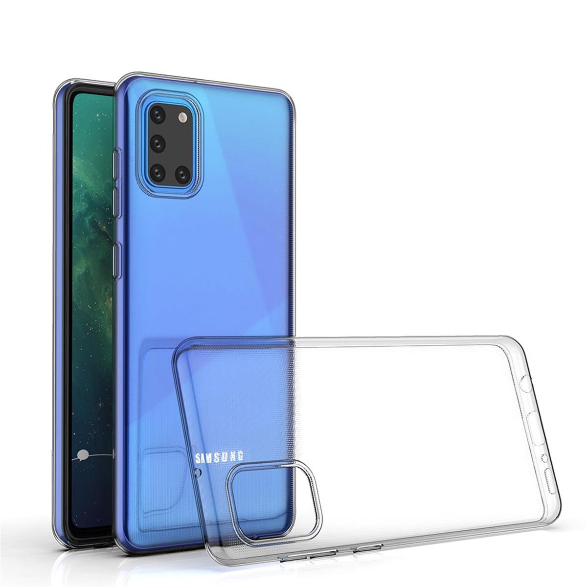 Hülle für Samsung Galaxy A31 Handyhülle Silikon Cover Case Bumper Transparent