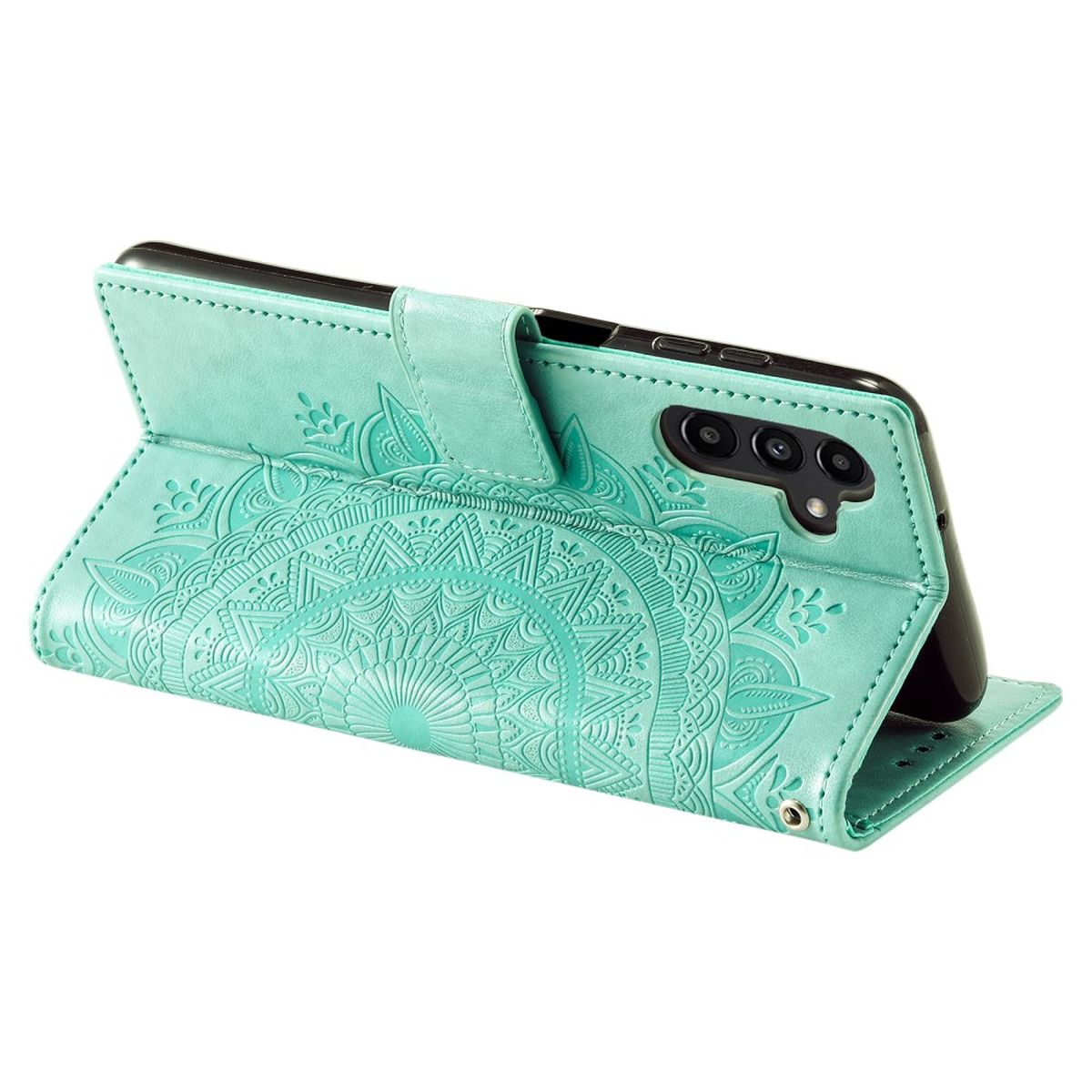 Hülle für Samsung Galaxy A34 5G Handyhülle Flip Case Cover Etui Mandala Grün