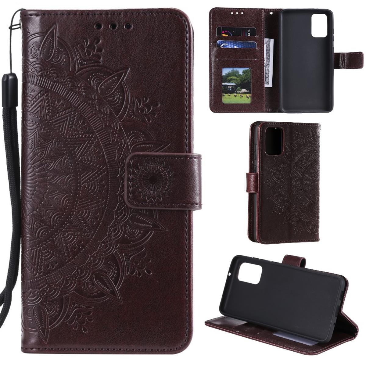 Hülle für Samsung Galaxy A41 Handyhülle Flip Case Cover Tasche Mandala Braun