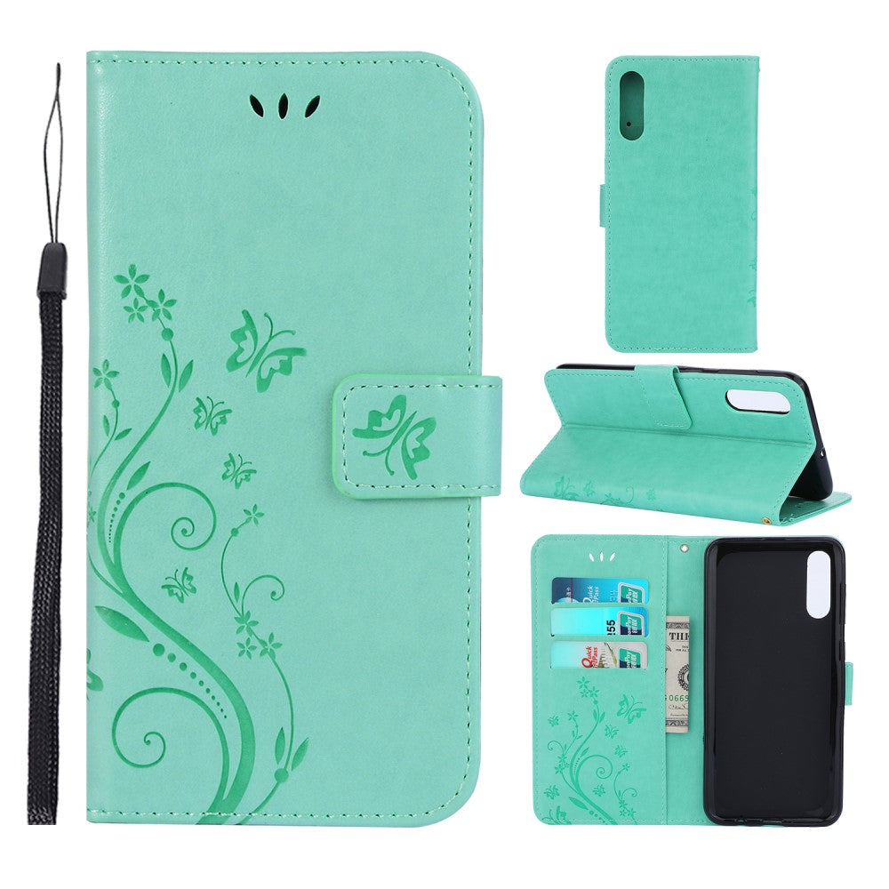Hülle für Samsung Galaxy A50/A30s Handyhülle Flip Case Cover Schmetterling Grün - CoverKingz