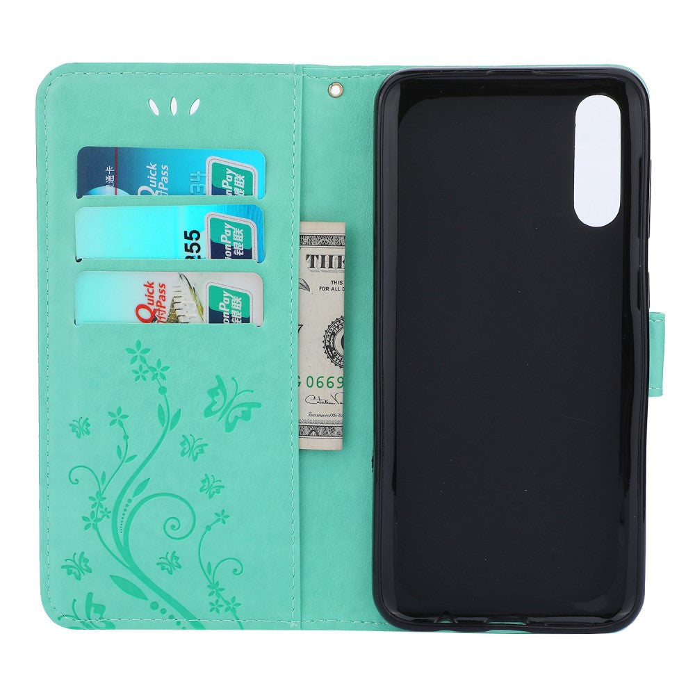 Hülle für Samsung Galaxy A50/A30s Handyhülle Flip Case Cover Schmetterling Grün - CoverKingz