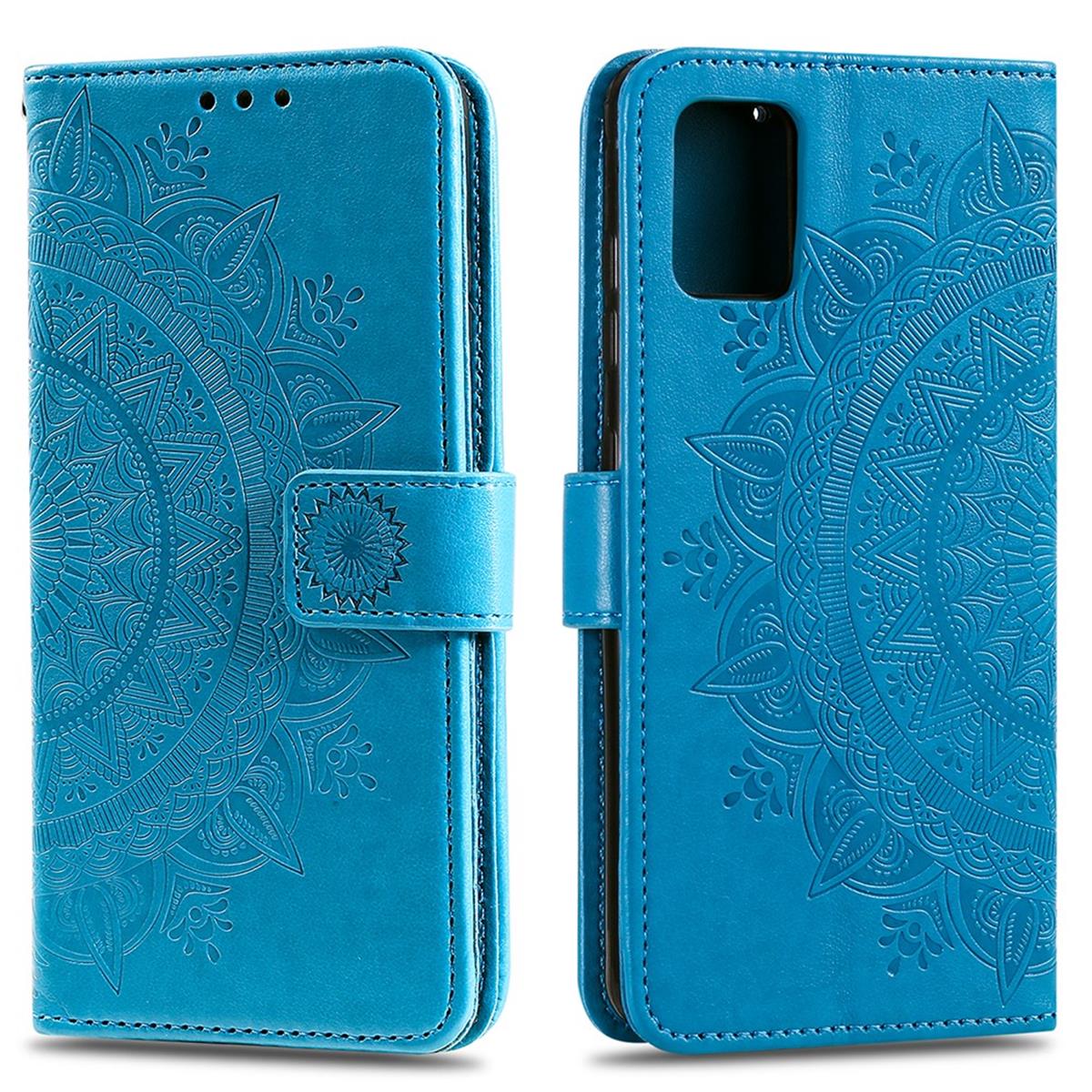 Hülle für Samsung Galaxy A51 Handyhülle Flip Case Schutzhülle Cover Mandala Blau