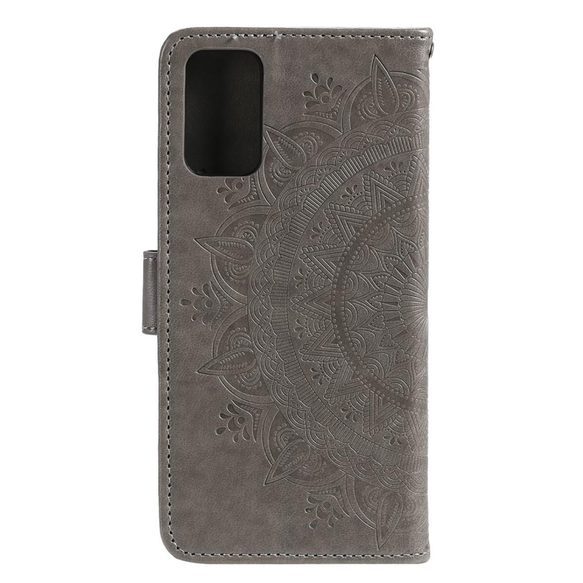 Hülle für Samsung Galaxy A52/A52 5G/A52s 5G Handy Flip Case Cover Mandala Grau