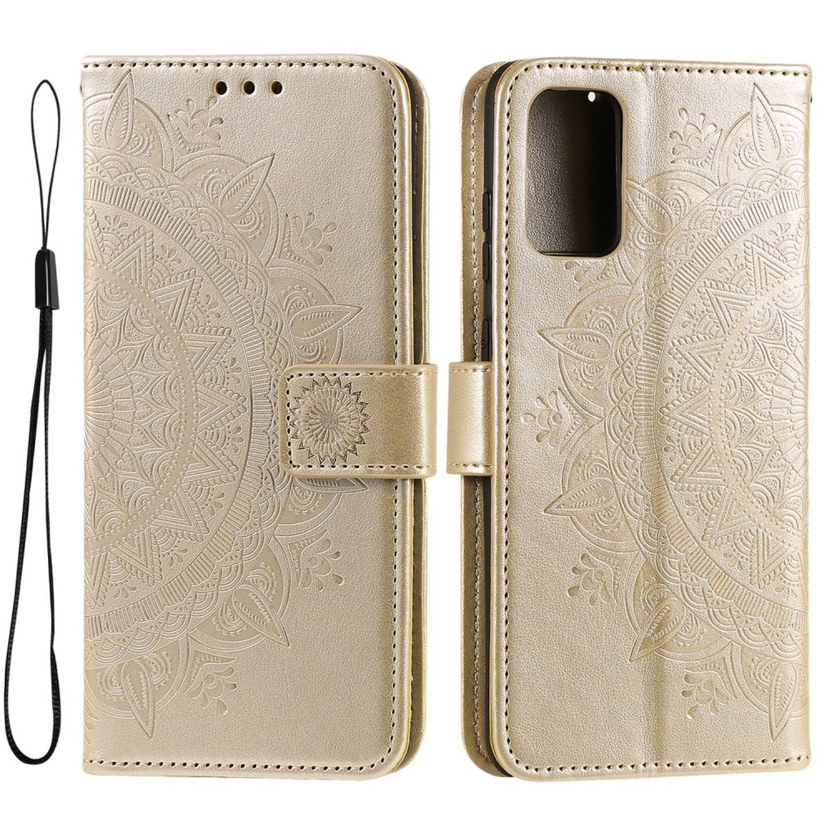 Hülle für Samsung Galaxy A53 5G Handyhülle Flip Case Cover Tasche Mandala Gold
