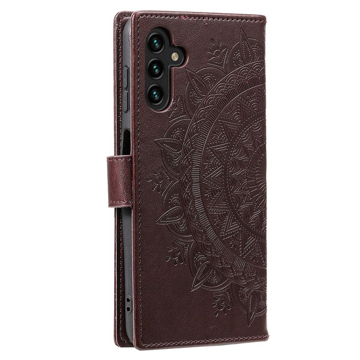 Hülle für Samsung Galaxy A54 5G Handyhülle Flip Case Cover Etui Mandala Braun