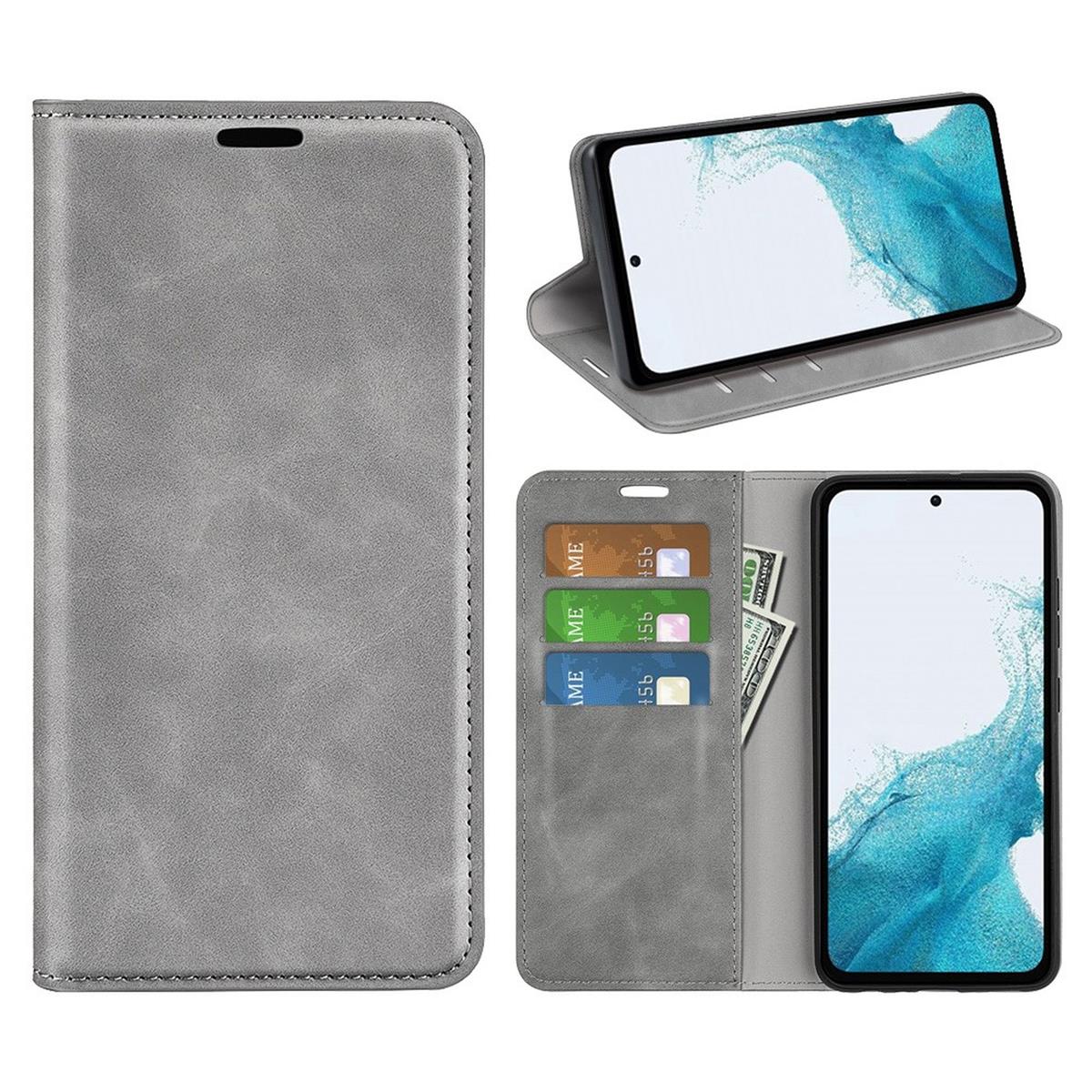Hülle für Samsung Galaxy A54 5G Handyhülle Flip Case Cover Tasche Etui Grau