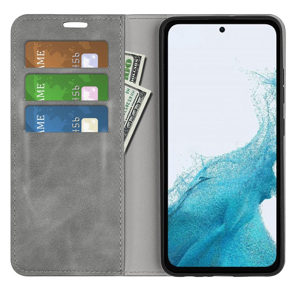 Hülle für Samsung Galaxy A54 5G Handyhülle Flip Case Cover Tasche Etui Grau