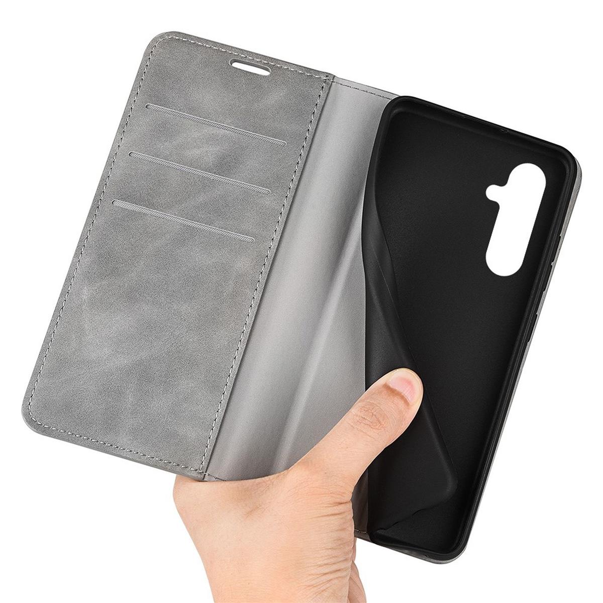 Hülle für Samsung Galaxy A54 5G Handyhülle Flip Case Cover Tasche Etui Grau