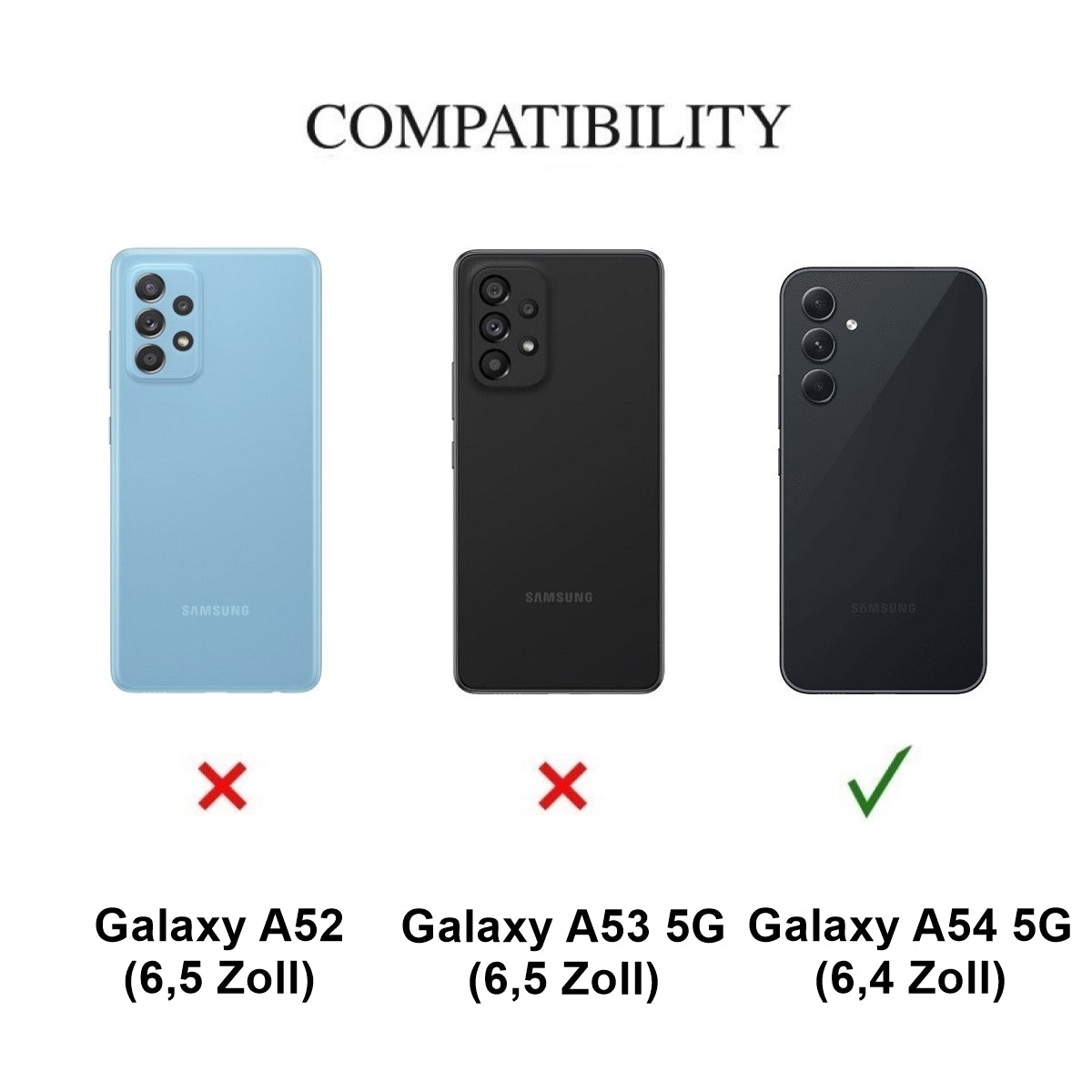 Hülle für Samsung Galaxy A54 5G Handyhülle Flip Case Cover Tasche Etui Schwarz