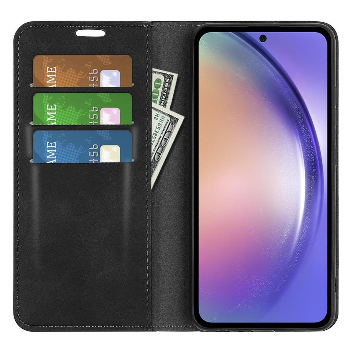 Hülle für Samsung Galaxy A55 5G Handyhülle Flip Case Cover Tasche Etui Schwarz