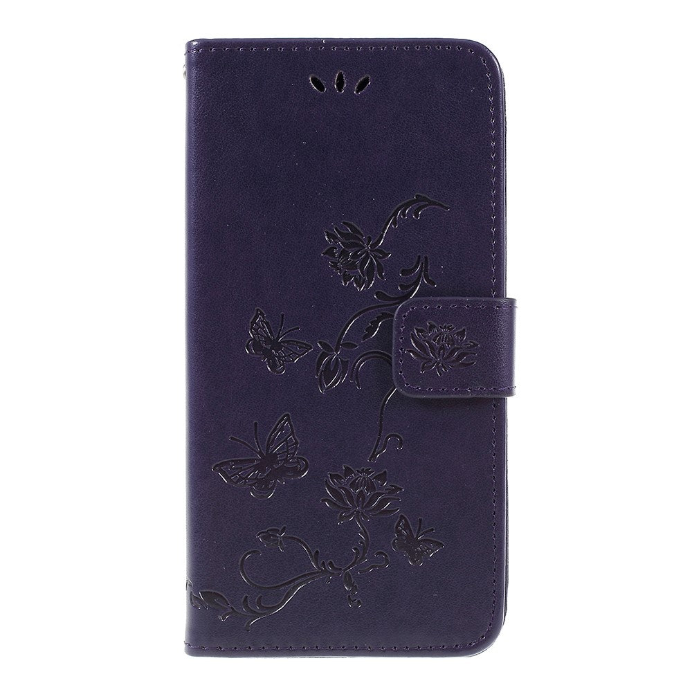 Hülle für Samsung Galaxy A7 (2018) Handyhülle Flip Case Schmetterling Dunkelblau - CoverKingz
