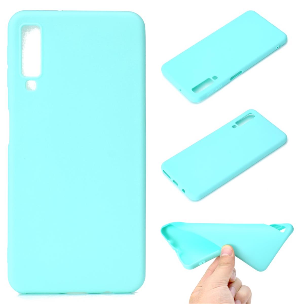 Hülle für Samsung Galaxy A7 2018 Silikon Case Handy Cover Schutzhülle Matt Grün - CoverKingz