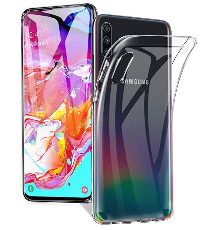 Hülle für Samsung Galaxy A70 Handyhülle Silikon Cover Schutzhülle transparent
