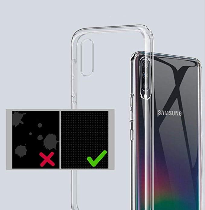 Hülle für Samsung Galaxy A70 Handyhülle Silikon Cover Schutzhülle transparent