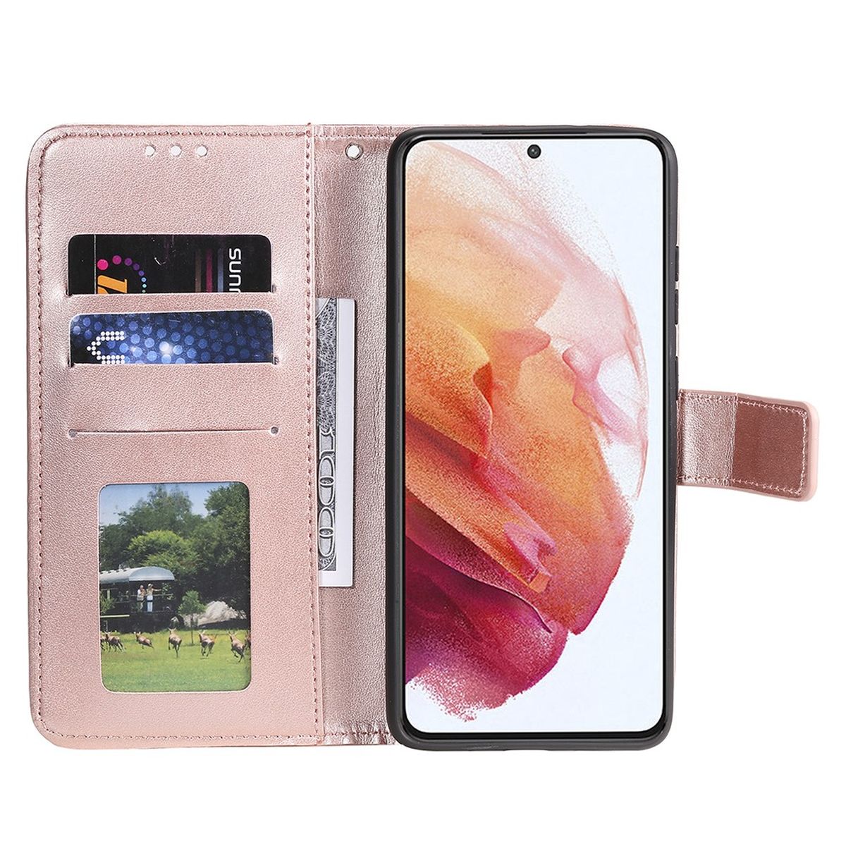 Hülle für Samsung Galaxy A73 5G Handyhülle Flip Case Cover Etui Mandala Rosegold