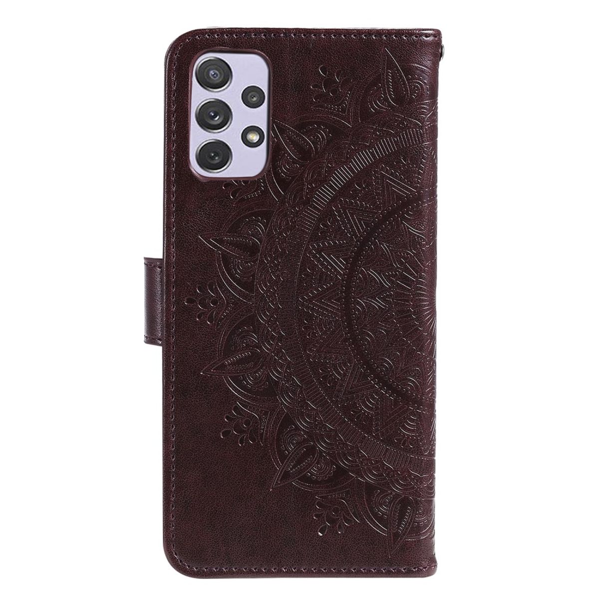 Hülle für Samsung Galaxy A73 5G Handyhülle Flip Case Cover Tasche Mandala Braun